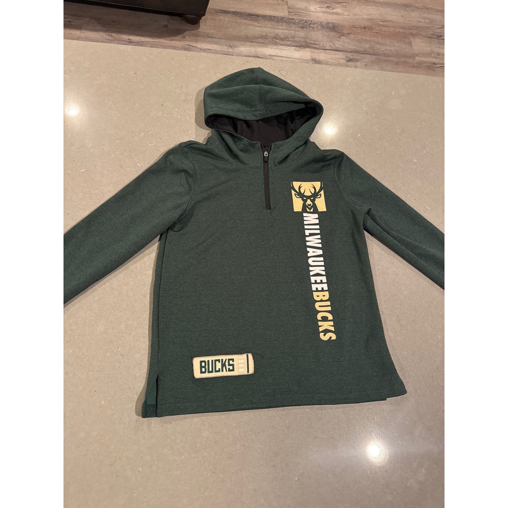 Milwaukee‎ Bucks NBA Pullover Hoodie Kids Size S(8) Green